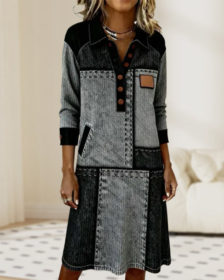 Barbara | Geometric patchwork dress