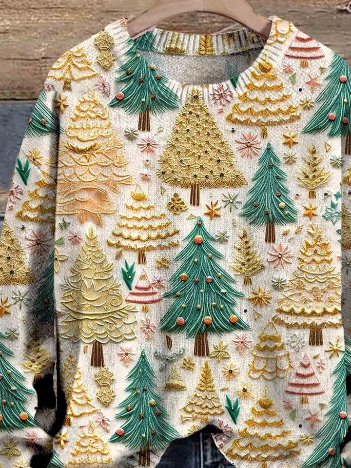 Christmas Tree  Art Print Knit Pullover Sweater
