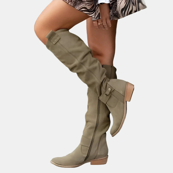 Avery | Suede Low-Heeled Boots