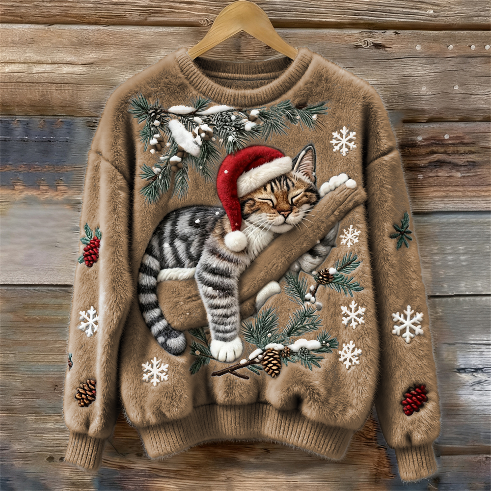 Tessa™ | Festive Cat Sweater for Christmas