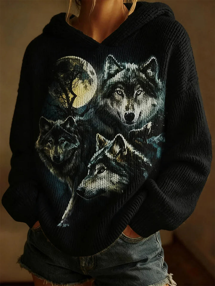 Winter Wolf Art Print Sweater