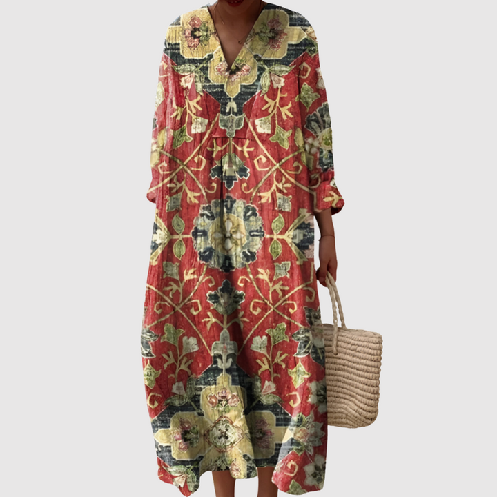 Aria | Bohemian Tapestry Long Sleeve Dress