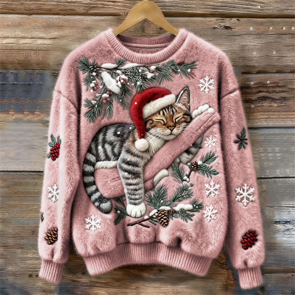 Tessa™ | Festive Cat Sweater for Christmas