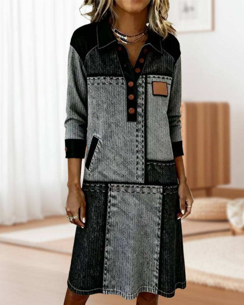 Barbara | Geometric patchwork dress