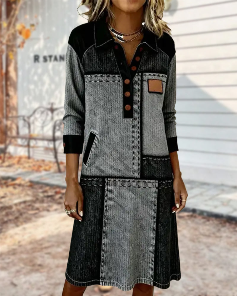 Barbara | Geometric patchwork dress