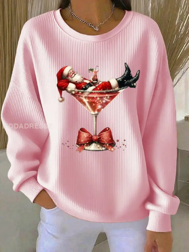 Women's Christmas Santa Print Top
