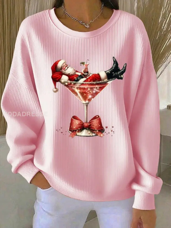 Women's Christmas Santa Print Top